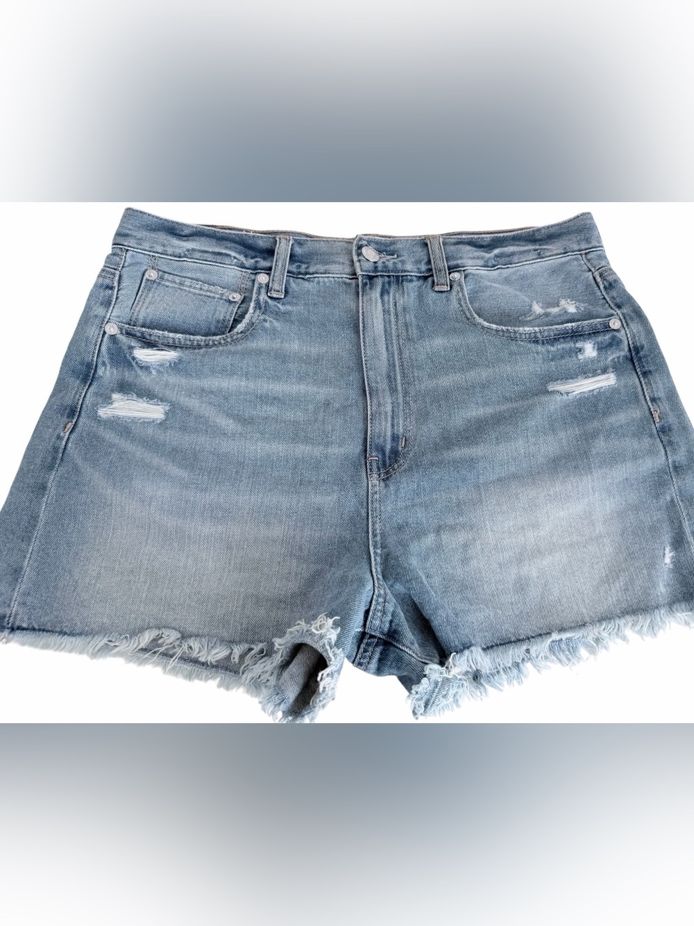 American Eagle Outfitters Light Blue Distressed Denim Cutoff Shorts